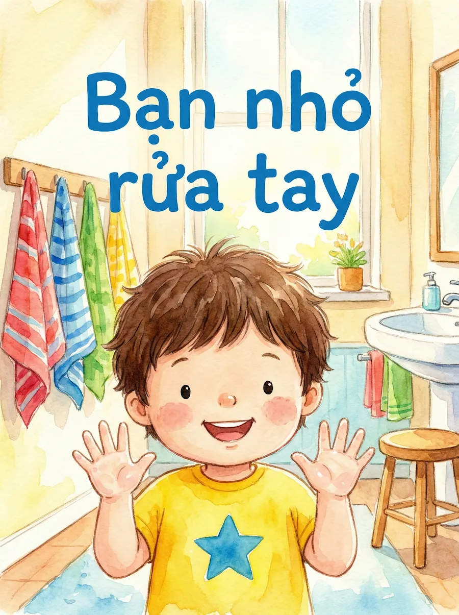Bạn nhỏ rửa tay