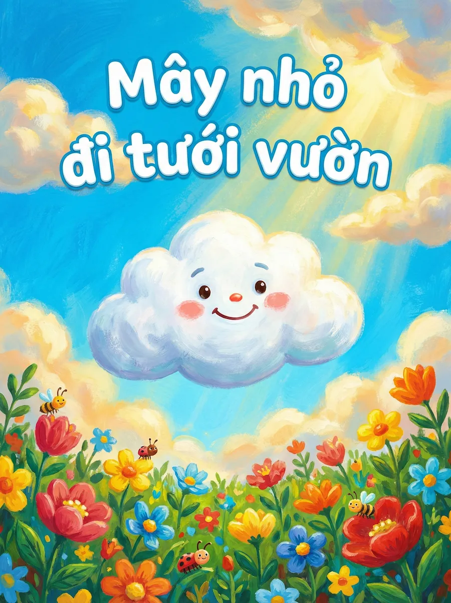 Mây nhỏ đi tưới vườn