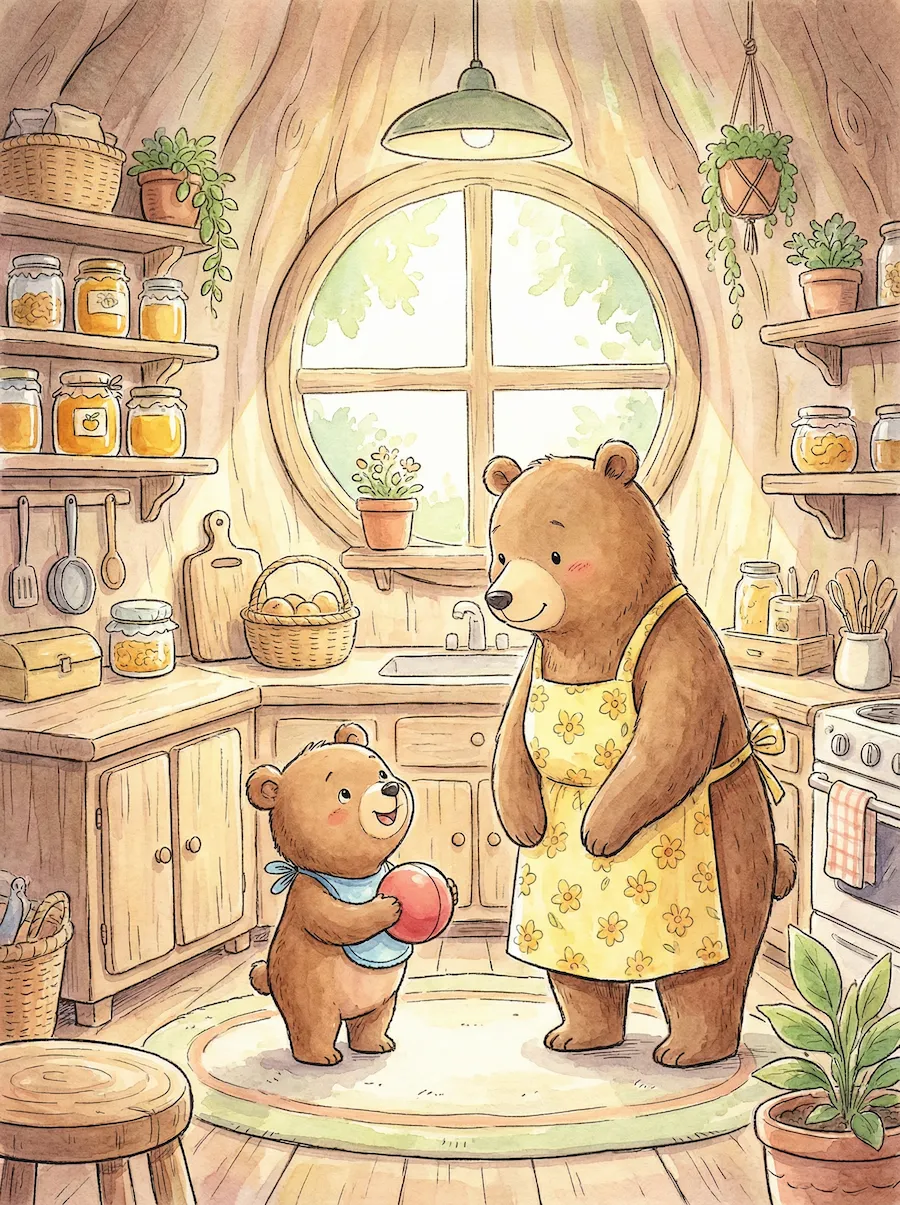 Gấu con lễ phép